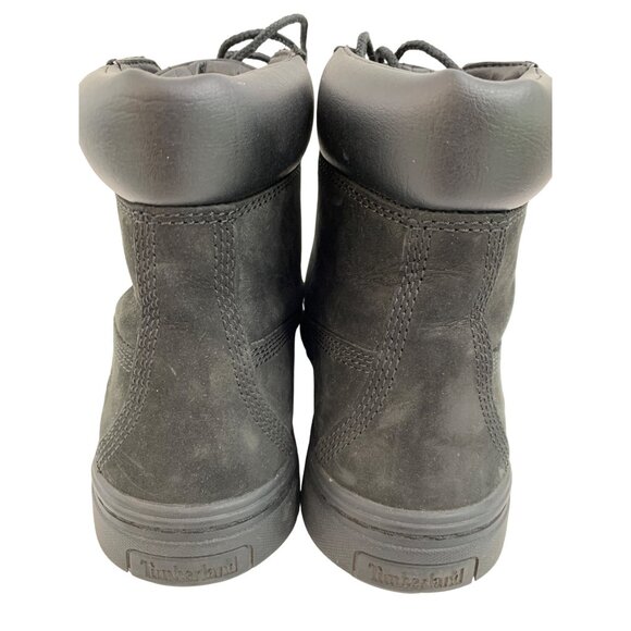 Womens 8.5 Timerland Black Suede Leather Combat Boots Ankle EUC Lace Up 7092 - Picture 6 of 12